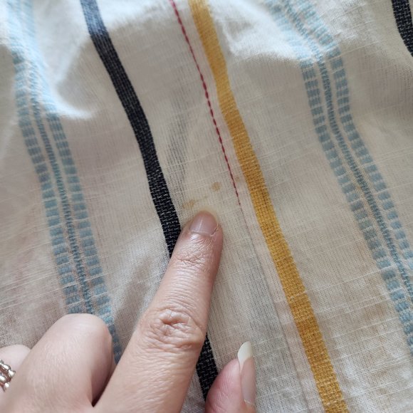 dRA Los Angeles Rainbow Striped Button Down Midi Dress 100% Cotton Size L - Picture 13 of 17